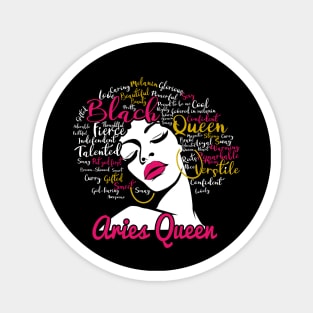 Aries Queen Funny Birthday Gift for Black Women Girl Magnet